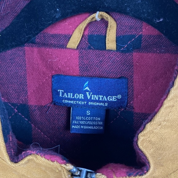 Tailor Vintage Quilted Flannel Lined Full Zip Vest Bronze Brown size small - Picture 4 of 13